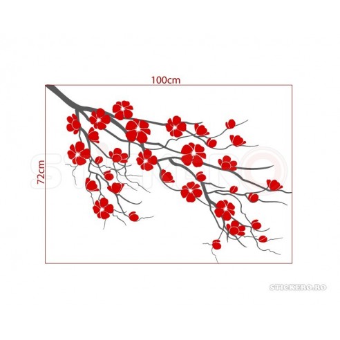 Crenguta inflorita - sticker decorativ