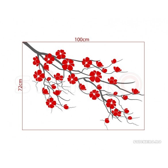 Crenguta inflorita - sticker decorativ