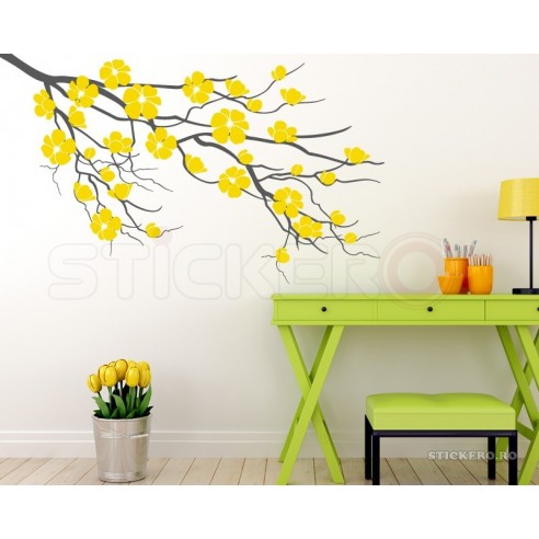 Crenguta inflorita - sticker decorativ