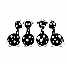 Sticker decorativ Patru Girafe 2