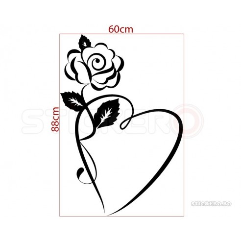 Sticker decorativ Floarea Inimii