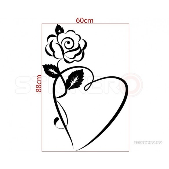 Sticker decorativ Floarea Inimii