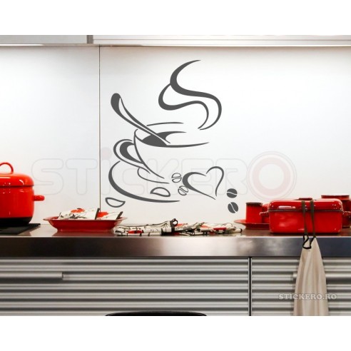 Ceasca de Cafea - autocolant decorativ