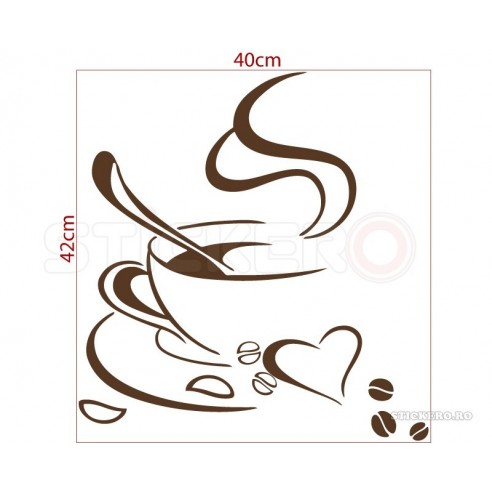 Ceasca de Cafea - autocolant decorativ