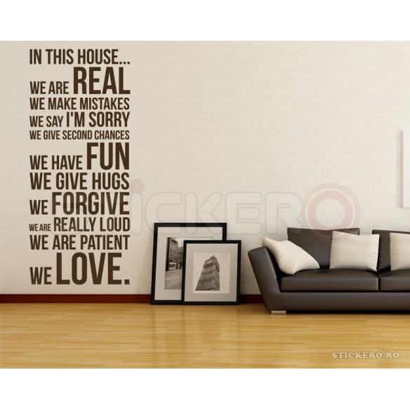 Sticker decorativ Mesaj In this house
