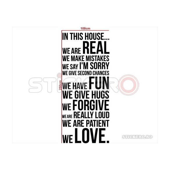Sticker decorativ Mesaj In this house