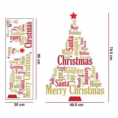 Sticker English Quote Christmas Tree