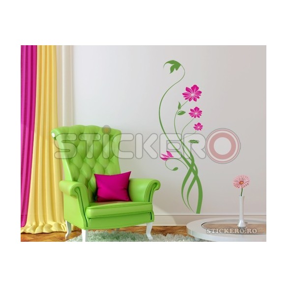 Sticker decorativ Silueta Florala