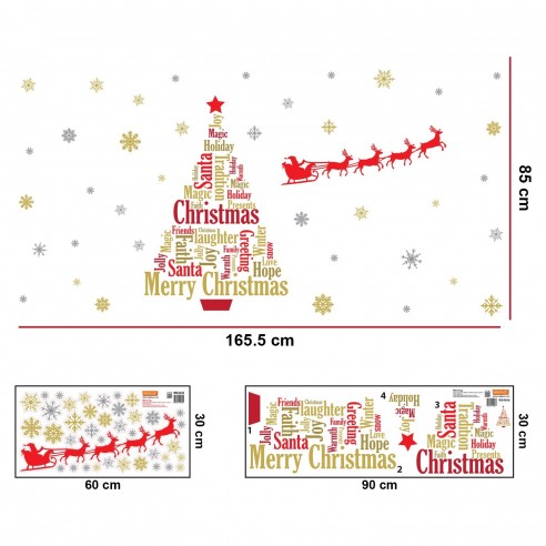 Sticker English Quotes Santa s sleigh Christmas...