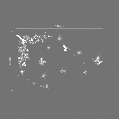 Natura cu Fluturasi si cristale stil Swarovski