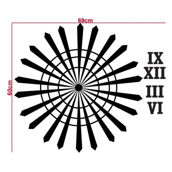 Sticker decorativ Ceas abstract