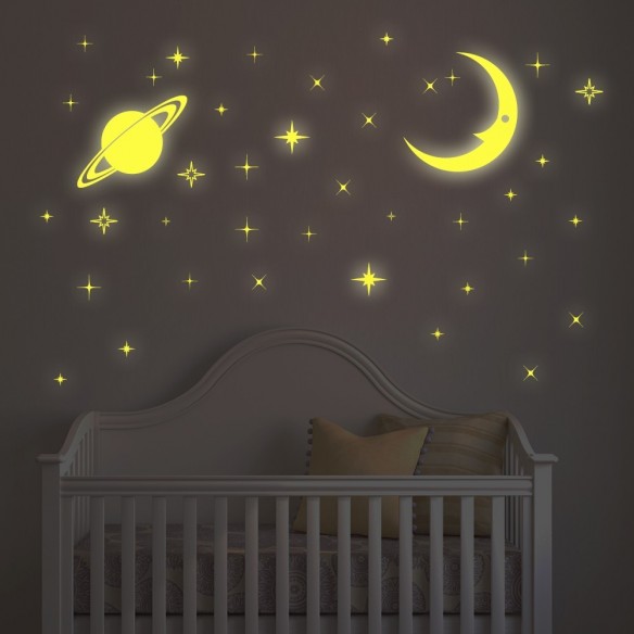Sticker Moon and Stars Glow