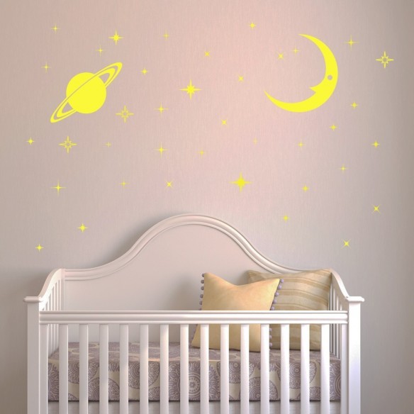 Sticker Moon and Stars Glow