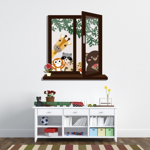 Sticker WINDOW VIEW OF ANIMAL FRIENDS