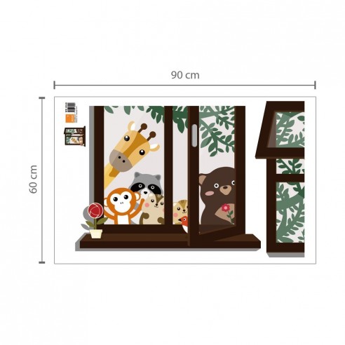 Sticker WINDOW VIEW OF ANIMAL FRIENDS
