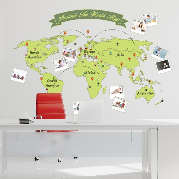 Sticker Around the World Map