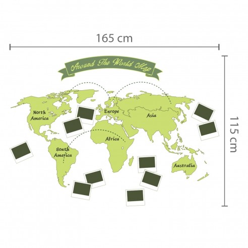 Sticker Around the World Map
