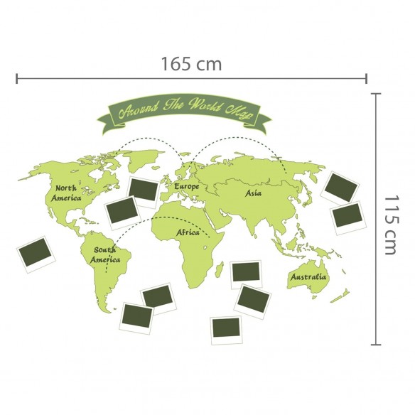 Sticker Around the World Map