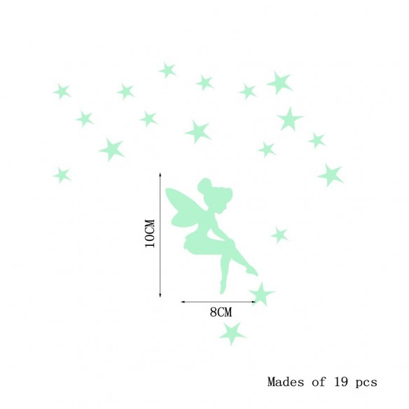 Set of 19 stickere fosforescente - Sprinkle Fairy Stars
