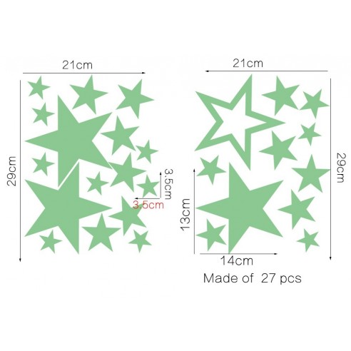 Set of 27 stickere fosforescente - Stars...