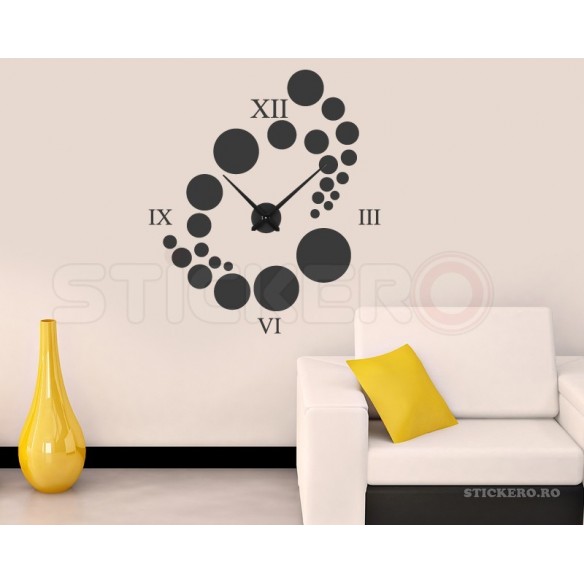 Sticker de perete Ceas decorativ cu mecanism