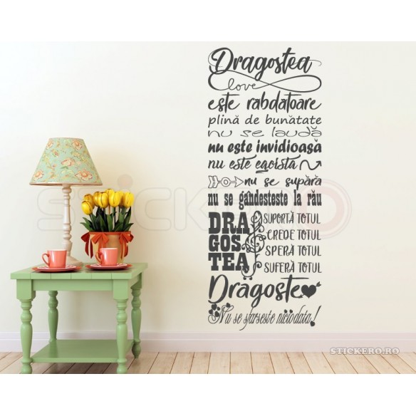 Dragostea - Sticker de perete motivational