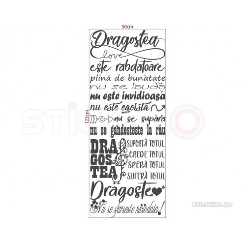 Dragostea - Sticker de perete motivational