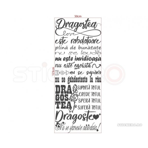 Dragostea - Sticker de perete motivational