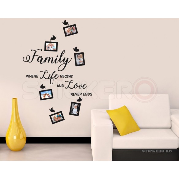 Family - sticker decorativ cu mesaj motivational