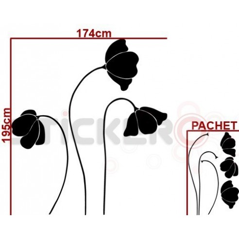 Sticker de perete Flori de Mac