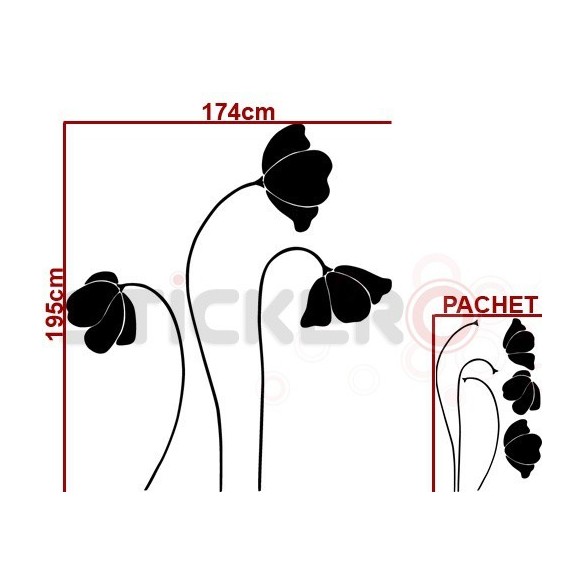 Sticker de perete Flori de Mac