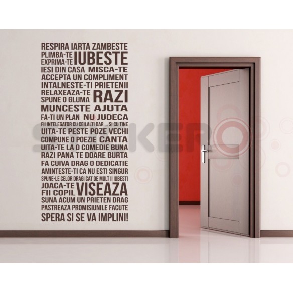 Sticker de perete mesaj - Respira Iarta Zambeste
