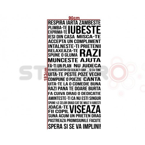 Sticker de perete mesaj - Respira Iarta Zambeste