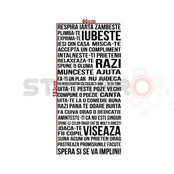 Sticker de perete mesaj - Respira Iarta Zambeste