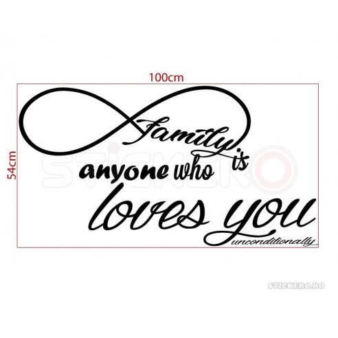 Sticker de perete mesaj Family is...
