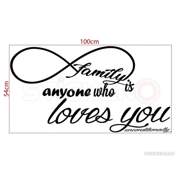 Sticker de perete mesaj Family is...