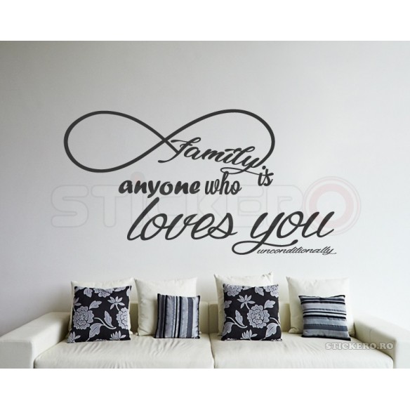 Sticker de perete mesaj Family is...