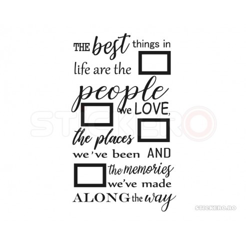 Sticker de perete mesaj cu rame pentru poze The...