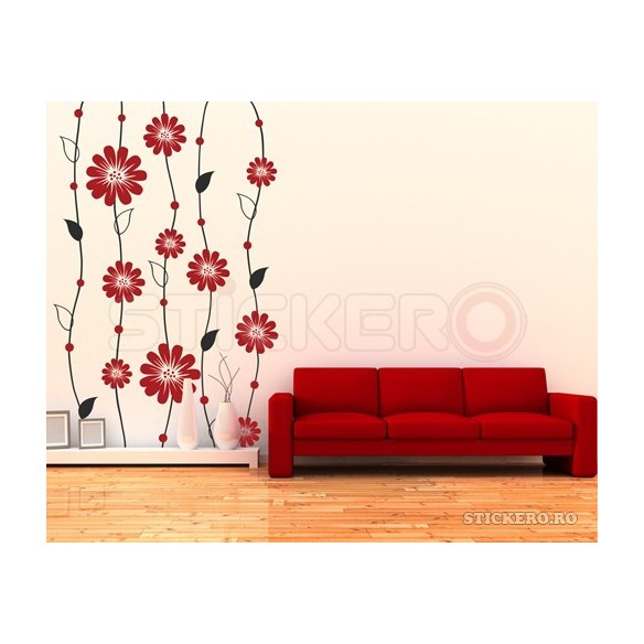 Sticker floral stil tapet