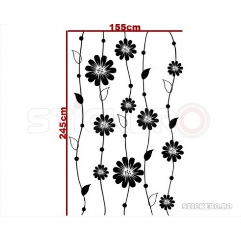 Sticker floral stil tapet