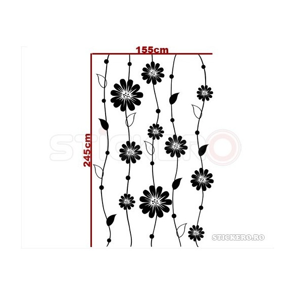Sticker floral stil tapet