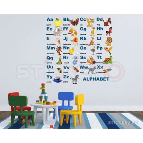 Alfabetul ilustrat in limba engleza - sticker...