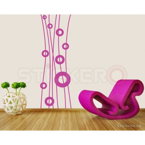 Sticker decorativ Linii si Cercuri
