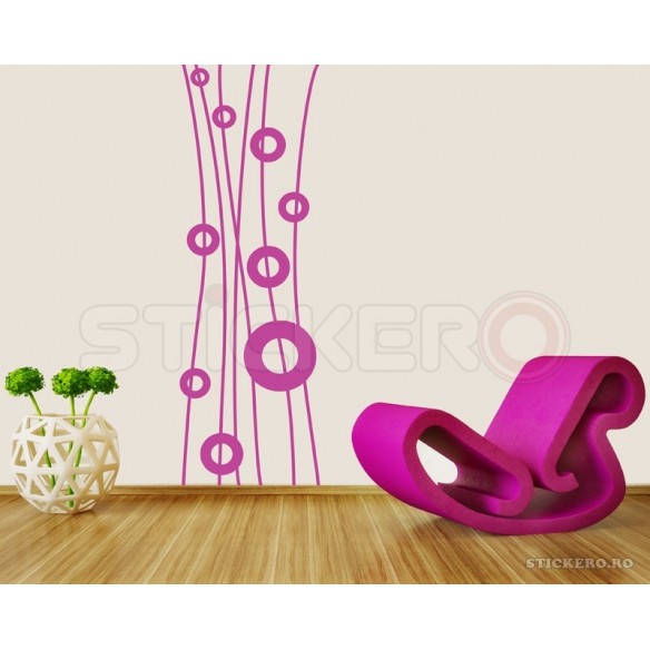 Sticker decorativ Linii si Cercuri