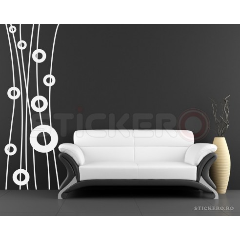 Sticker decorativ Linii si Cercuri
