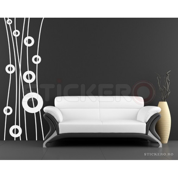Sticker decorativ Linii si Cercuri