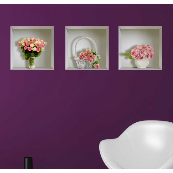 Sticker cu efect 3D - Trandafiri