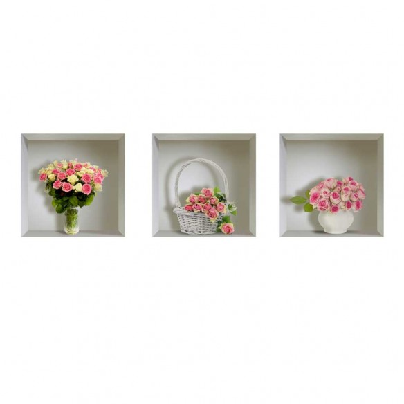 Sticker cu efect 3D - Trandafiri