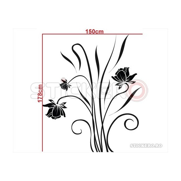 Buchet floral - sticker de perete