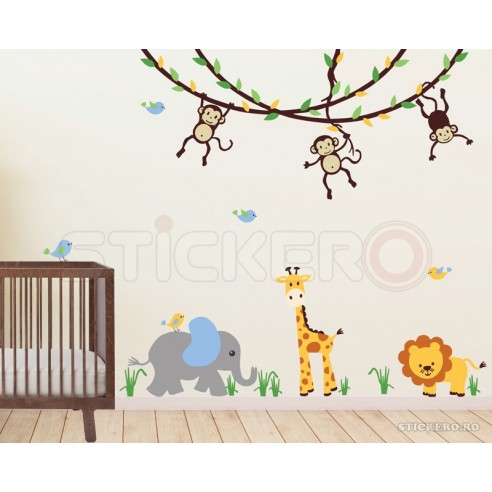 Peisaj din jungla - sticker copii